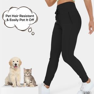 Patitoff Flow Pet Hair Resistant High Waisted Full Length Joggers